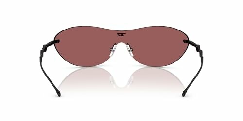 Red lens sunglasses with black frame and nose pads