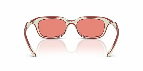 Glasses with red-tinted lenses and clear frames.