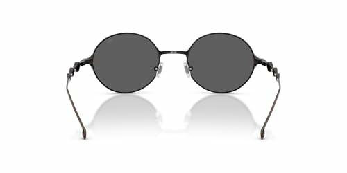 Round black sunglasses with dark lenses