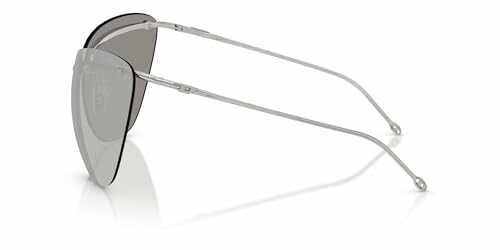 Sleek silver-frame sunglasses with dark lenses.