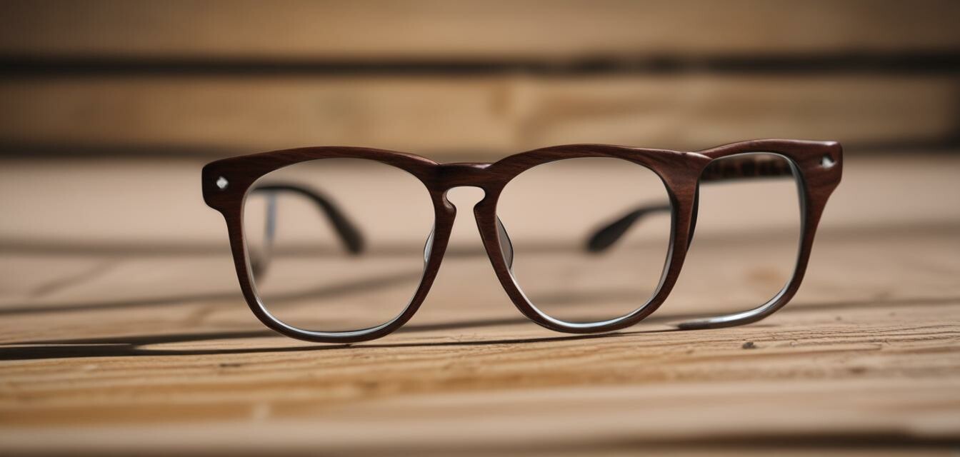 Eco-friendly designer glasses on wood